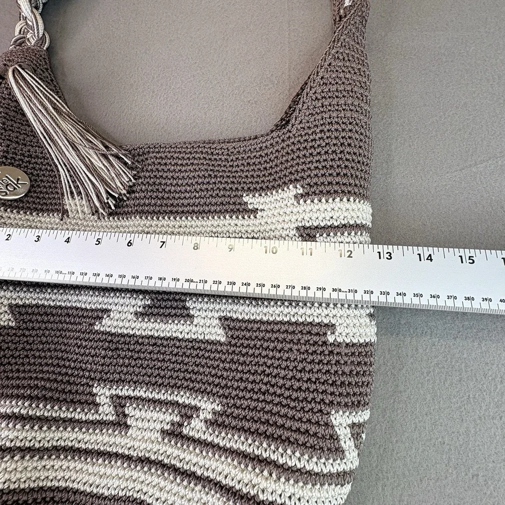 The Sak Ragam Handmade Crochet Back to Bali 120 Hobo Bag Brown & Tan